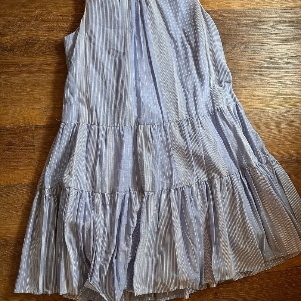 Calvin Klein Cotton Dress - Light Blue Stripes